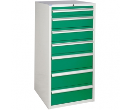 Euroslide cabinet with 7 drawers in green