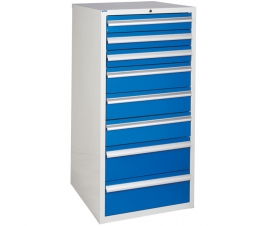 Euroslide cabinet with 8 drawers in blue