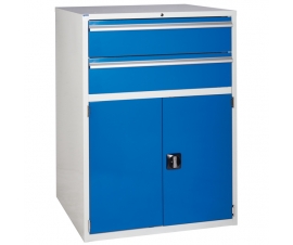 Euroslide cabinet with 2 drawers and 1 cupboard in blue