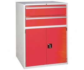 Euroslide cabinet with 2 drawers and 1 cupboard in red
