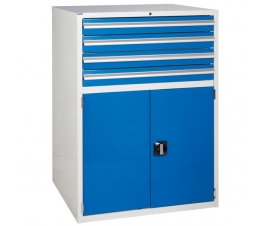 Euroslide cabinet with 4 drawers and 1 cupboard in blue