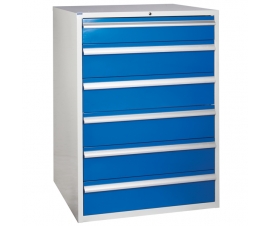 Euroslide cabinet with 6 drawers in blue