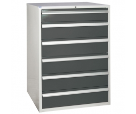Euroslide cabinet with 6 drawers in grey