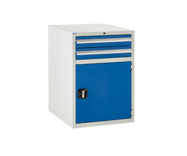 Euroslide cabinet with 2 drawers and 1 cupboard in blue