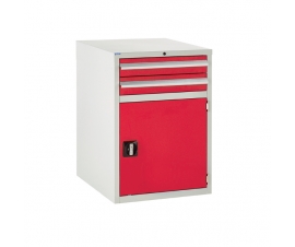 Euroslide cabinet with 2 drawers and 1 cupboard in red