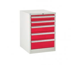 Euroslide cabinet with 5 drawers in red