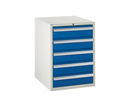 Euroslide cabinet with 5 drawers in blue