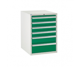 Euroslide cabinet with 6 drawers in green