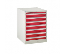 Euroslide cabinet with 7 drawers in red