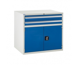 Euroslide cabinet with 2 drawers and 1 cupboard in blue