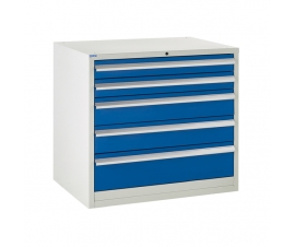 Euroslide cabinet with 5 drawers in blue