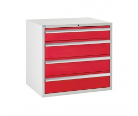Euroslide cabinet with 4 drawers in red