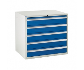 Euroslide cabinet with 5 drawers in blue