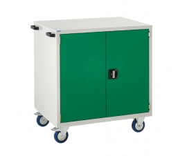 Mobile Euroslide cabinet with 1 cupboard in green