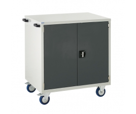 Mobile Euroslide cabinet with 1 cupboard in grey