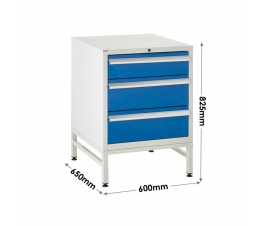 Under bench Euroslide cabinet and stand dimensions
