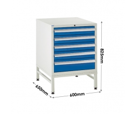 Under bench Euroslide cabinet and stand dimensions