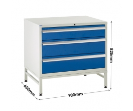 Under bench Euroslide cabinet and stand dimensions