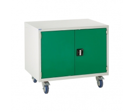 Under bench Euroslide cabinet with 1 cupboard in green