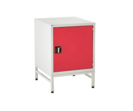 Under bench Euroslide cabinet and stand with 1 cupboard in red