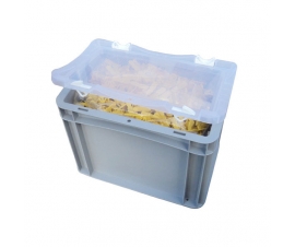 Case with Open Clear Lid and Contents