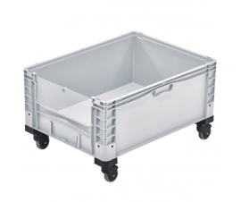 Open End Euro Picking Container with Translucent Door and Wheels