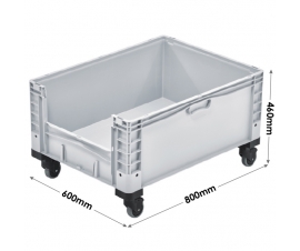 Basicline Plus Container with Pick Opening And Wheels