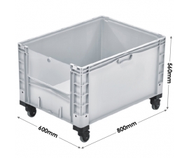 Basicline Plus Container with Drop Down Door and Wheels