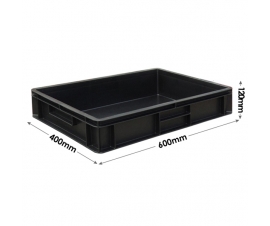 PLAS M200A Plastic Trays (600 x 400 x 120mm) 23.7 Litre Capacity, Stackable  with Solid Sides and Base