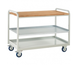 Euroslide Steel Shelf Trolley with beech worktop