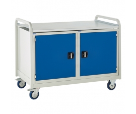 Double Tool Cabinet Trolley with steel worktop