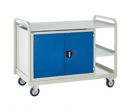 Single 900mm Cabinet Trolley with 1 cupboard and a steel top