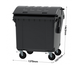 1100 Litre Wheeled Bin Dimensions