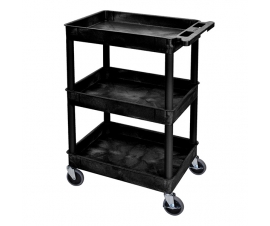 Strong Plastic Shelf Trolley with 3 Deep Trays