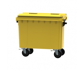 Yellow 500 litre wheeled bin