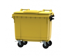 Yellow 660 litre wheeled bin