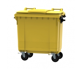 Yellow 770 litre wheeled bin