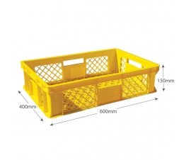 Yellow Vented Stacking Crates