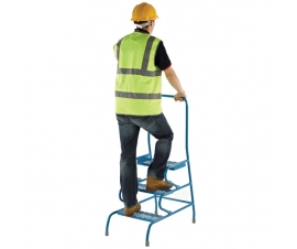 Blue 3 Step Unit with Handrail