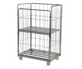 Demountable Pallet Sized Roll Cage with Optional Shelf