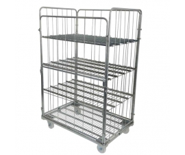 Demountable Pallet Sized Roll Cage with x3 Optional Shelves