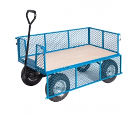 Plywood Base Platform Truck With Mesh Sides