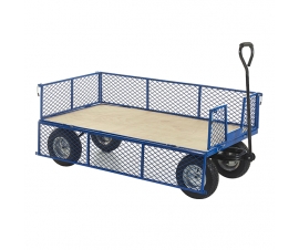 Plywood Base Platform Truck With Mesh Sides