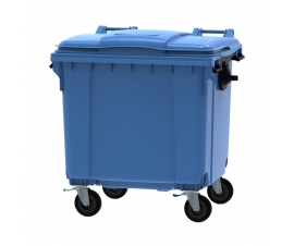 Blue 1100 litre wheeled bin