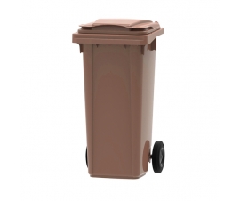 Brown 140 litre wheelie bin