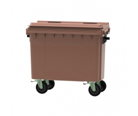 Brown 500 litre wheeled bin