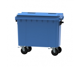 Blue 500 litre wheeled bin