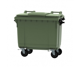 Green 660 litre wheeled bin