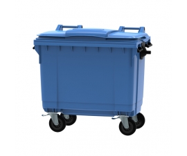 Blue 660 litre wheeled bin