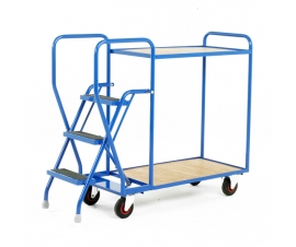 2 Tier Tray Trolley With Plywood Shelves
